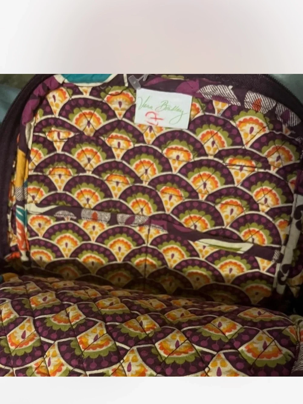Vera Bradley Purple Quilted Floral Patchwork Backpack purse